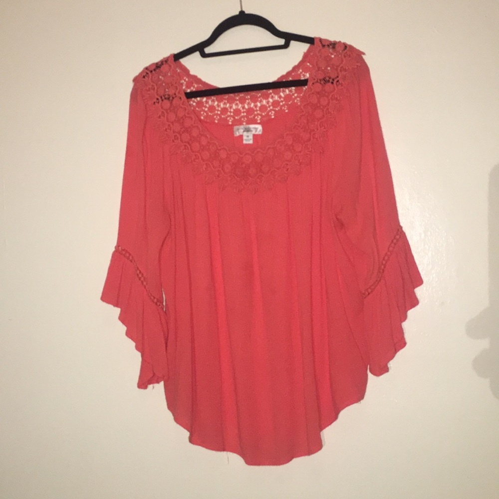 Shirt salmon color flowy summed time